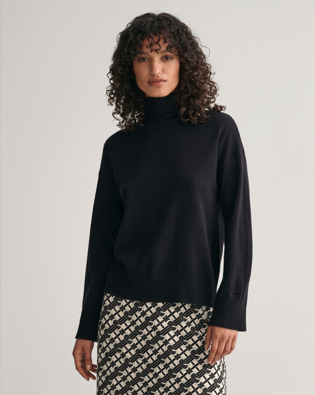 Sweater met opstaande kraag van buitengewoon zachte lamswol