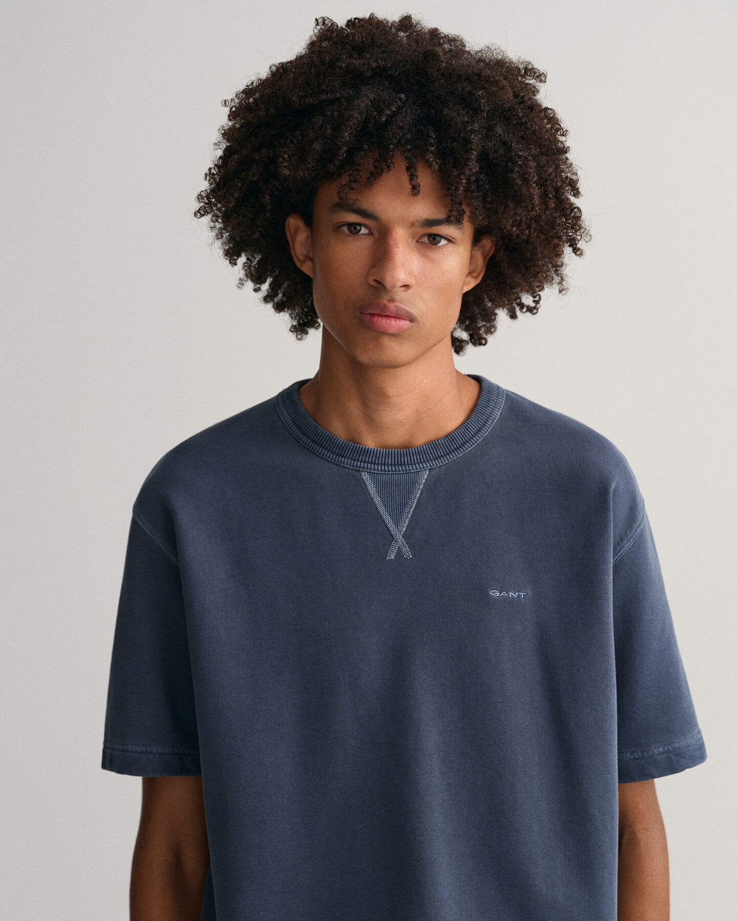 Sunfaded sweatshirt met korte mouwen