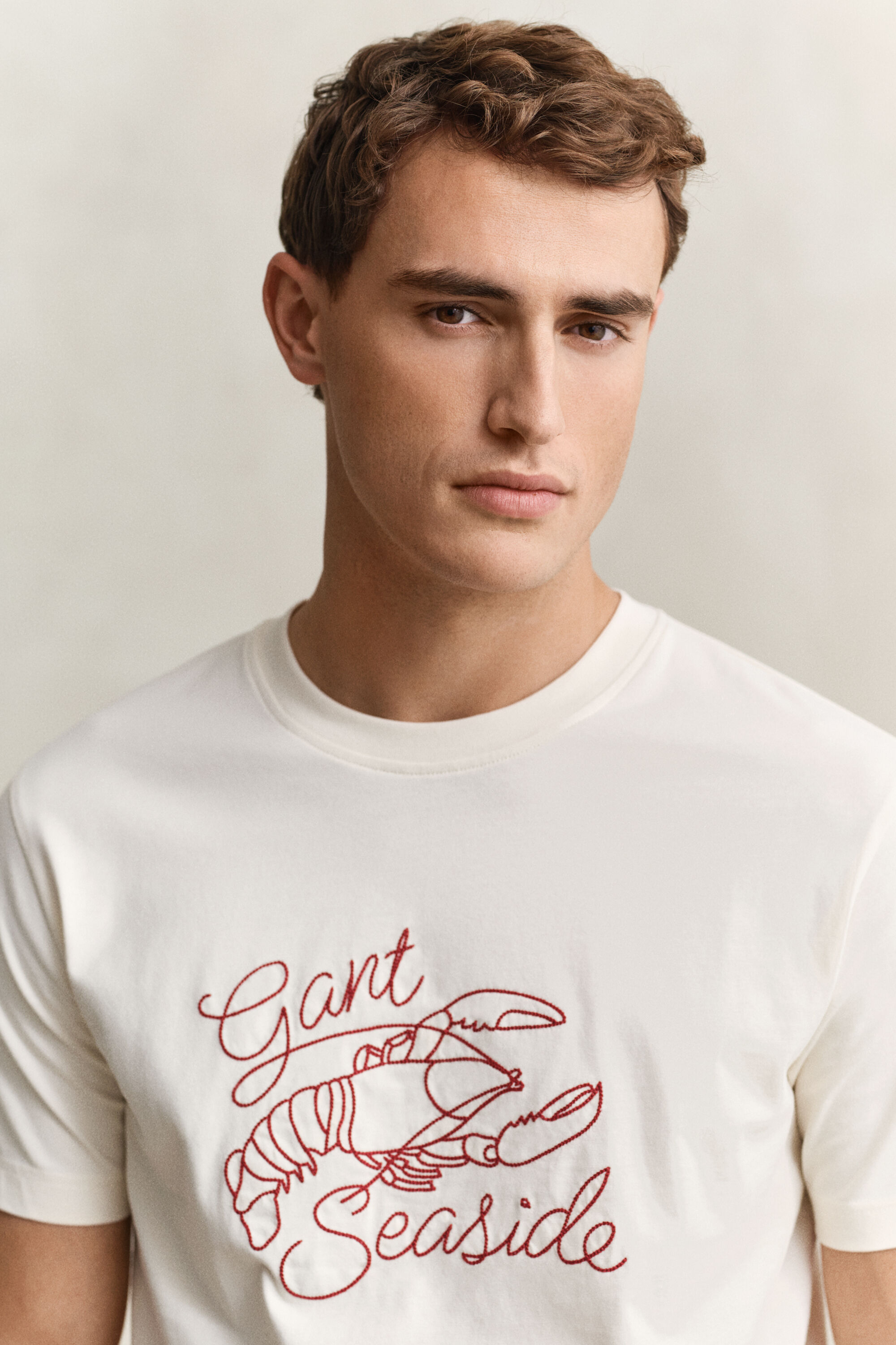 T-shirt met zeezichtprint