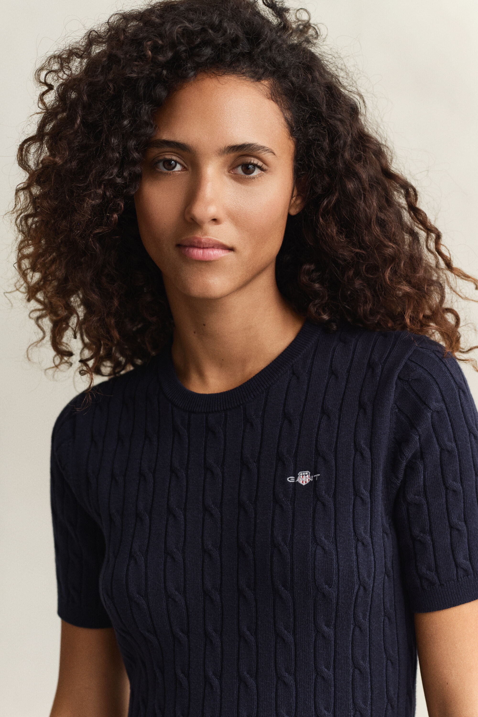 Gebreide kabeljurk van katoen