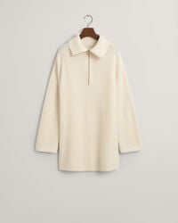 Trui met korte rits van geribde wol