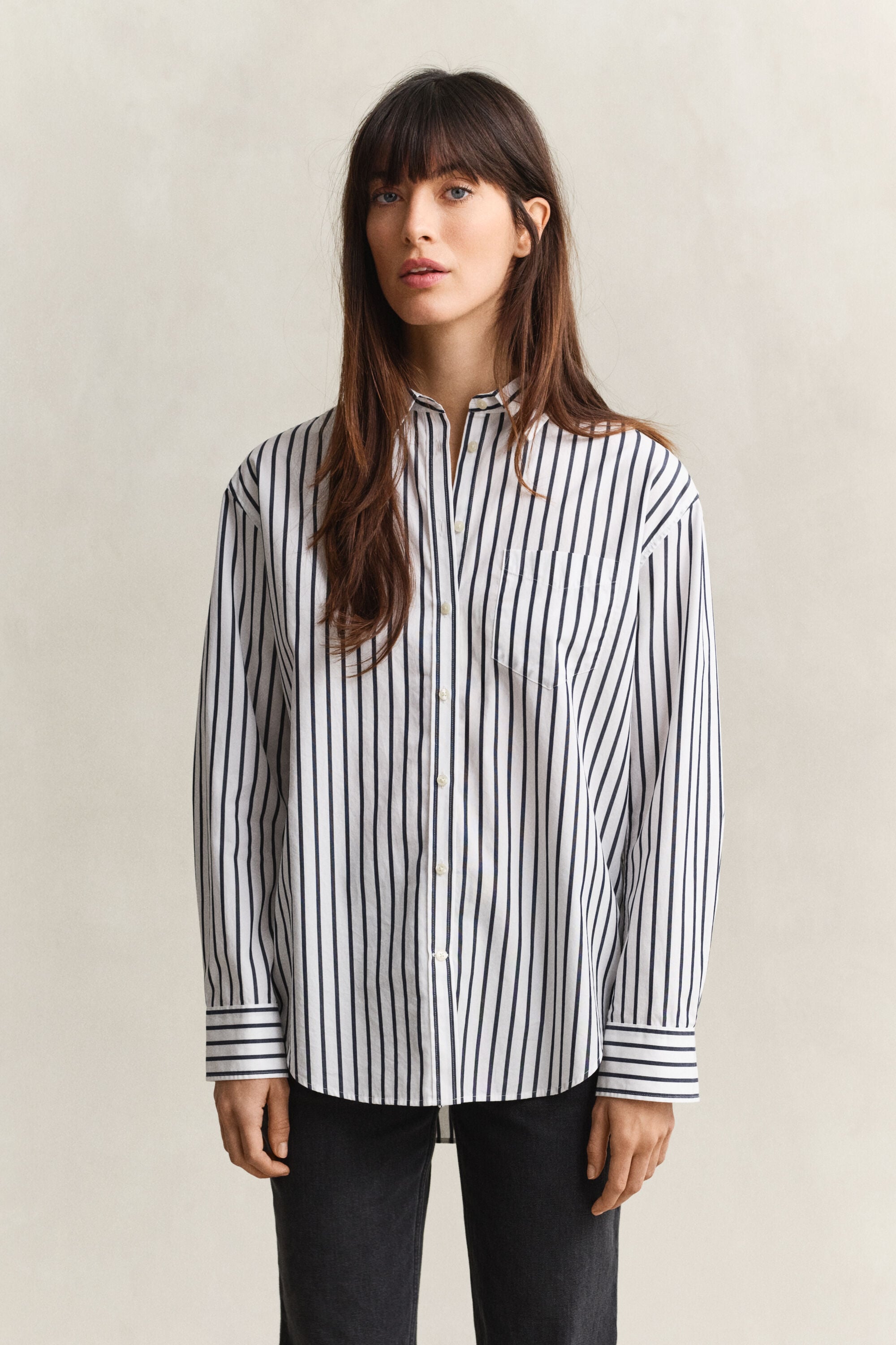 Relaxed Fit klassiek gestreept overhemd van poplin