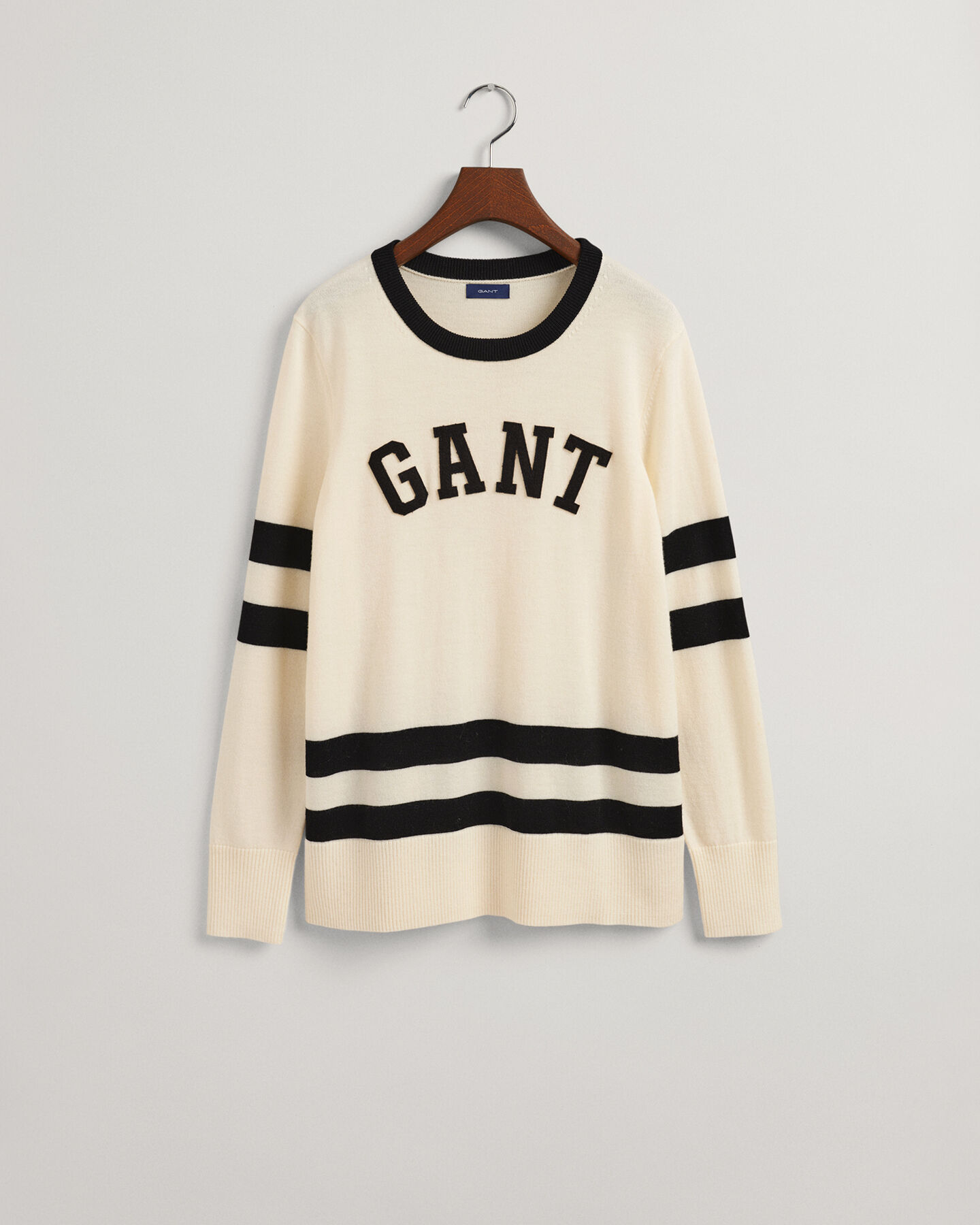 Collegiate sweater met ronde hals