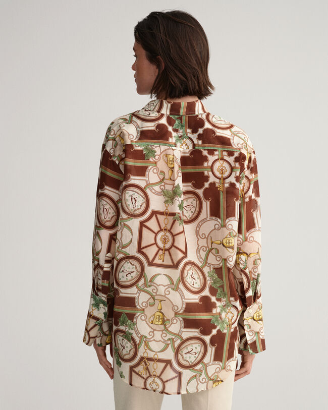 Relaxed Fit American Luxe overhemd van katoen en zijde