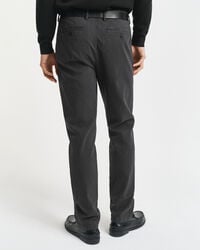 Slim Fit katoenen broek met visgraatmotief