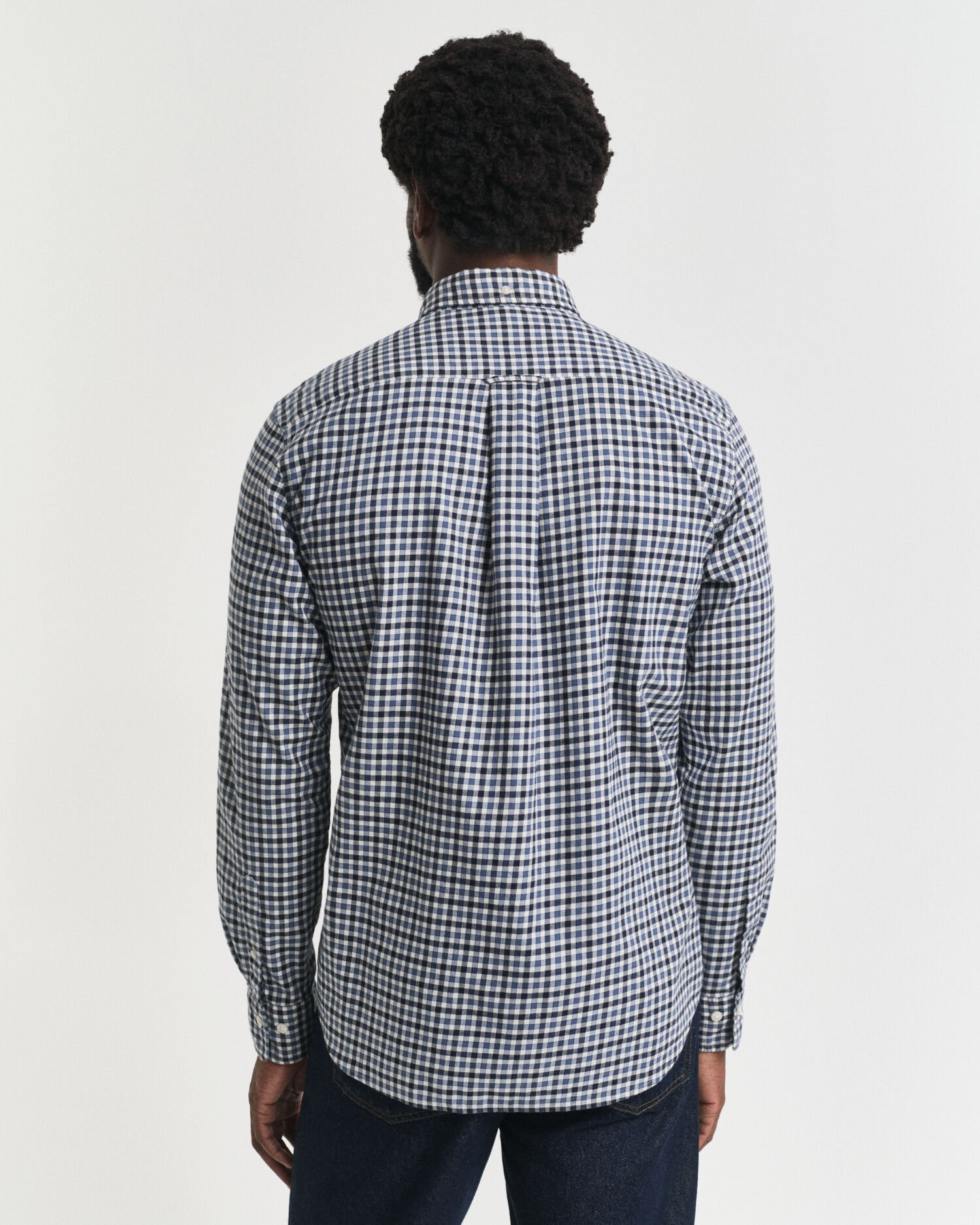 Regular Fit overhemd van keperstof met Gingham-ruitje