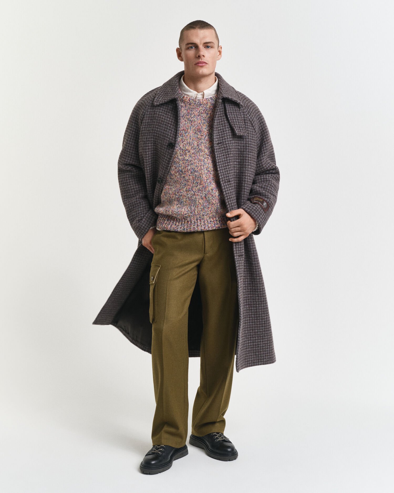 Veelkleurige trui met ronde hals