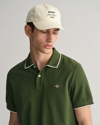 Piqu&eacute; poloshirt met omkaderd randje