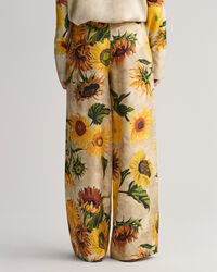 Sunflower-print broek met wijde pijpen van zijde