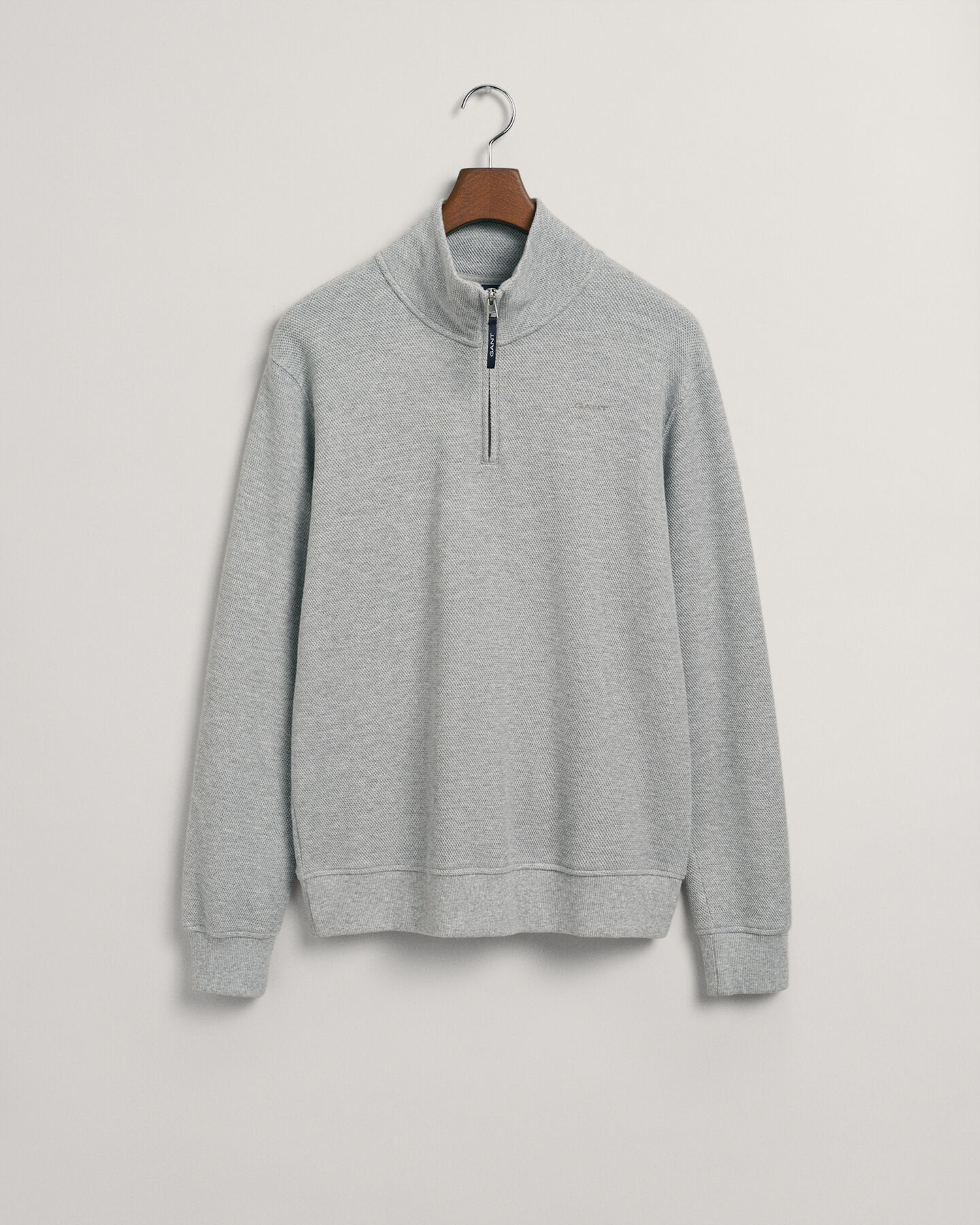 Waffle Texture sweater met korte rits