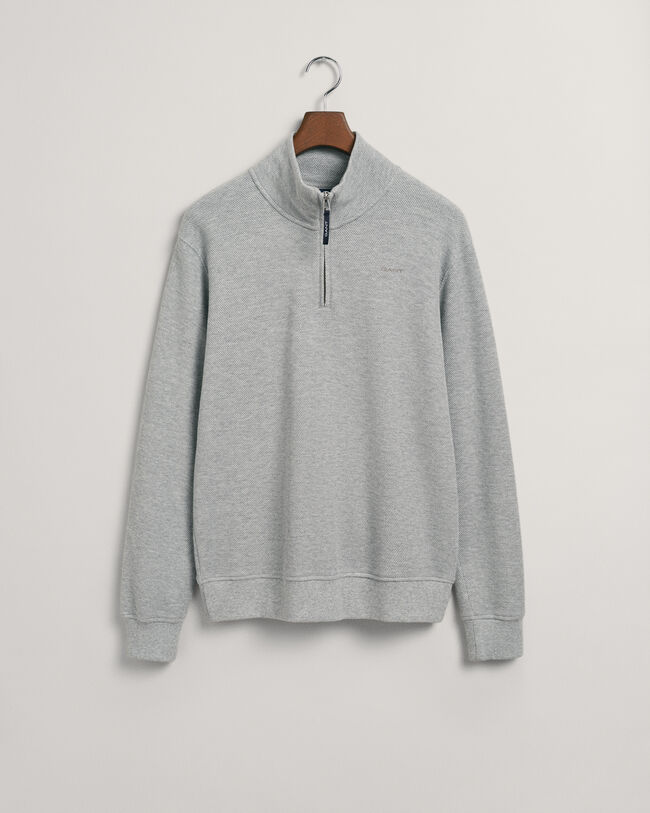 Waffle Texture sweater met korte rits