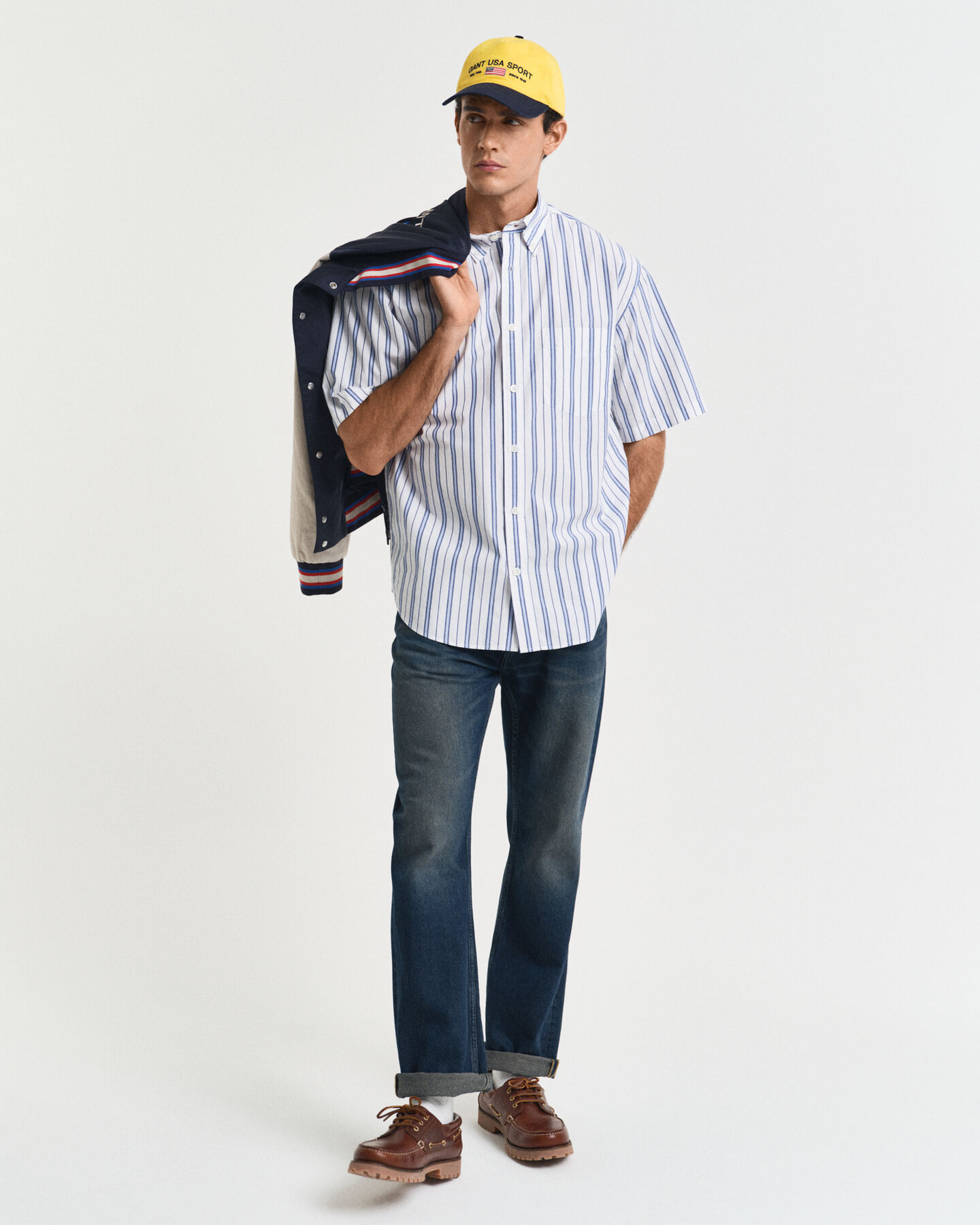 Relaxed Fit Heritage poplin overhemd met korte mouwen