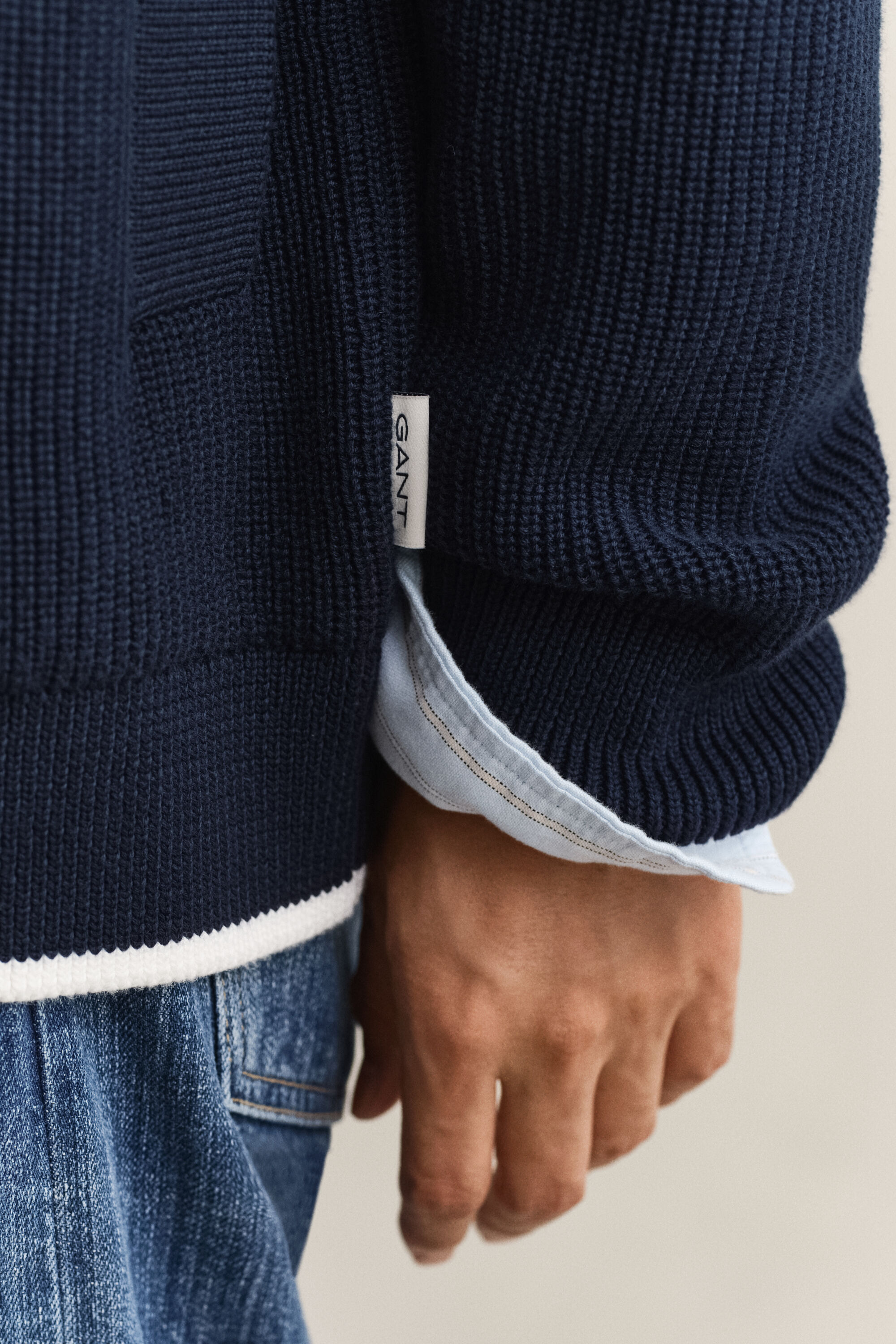 Geribd vest met knopen