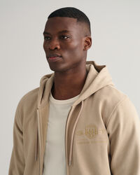 Tonal Shield hoodie met ritssluiting