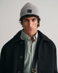 Katoenen ribgebreide beanie