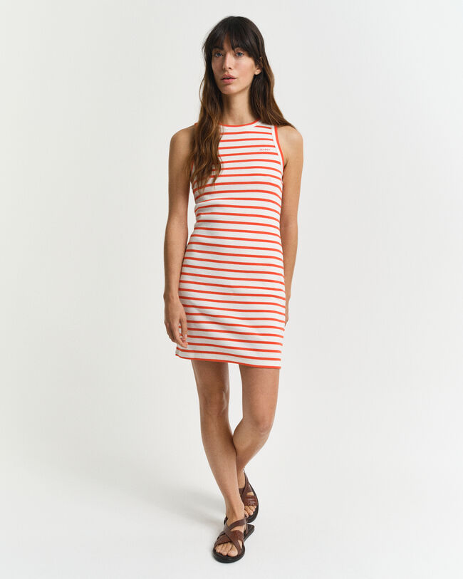 Gestreepte tankjurk van jersey