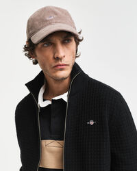 Katoenen vest met ritssluiting en textuur