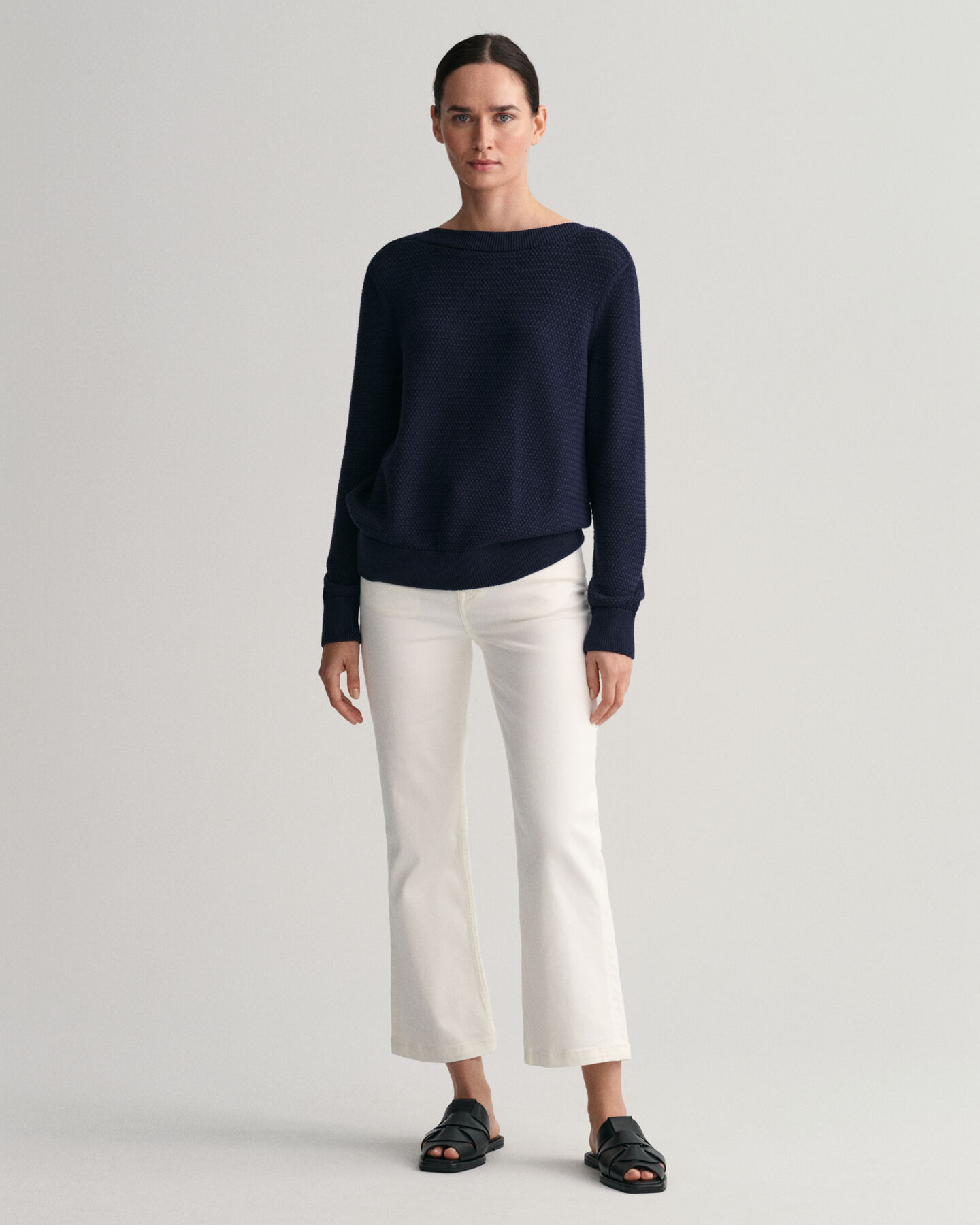 Cropped Color jeans met wijde pijpen