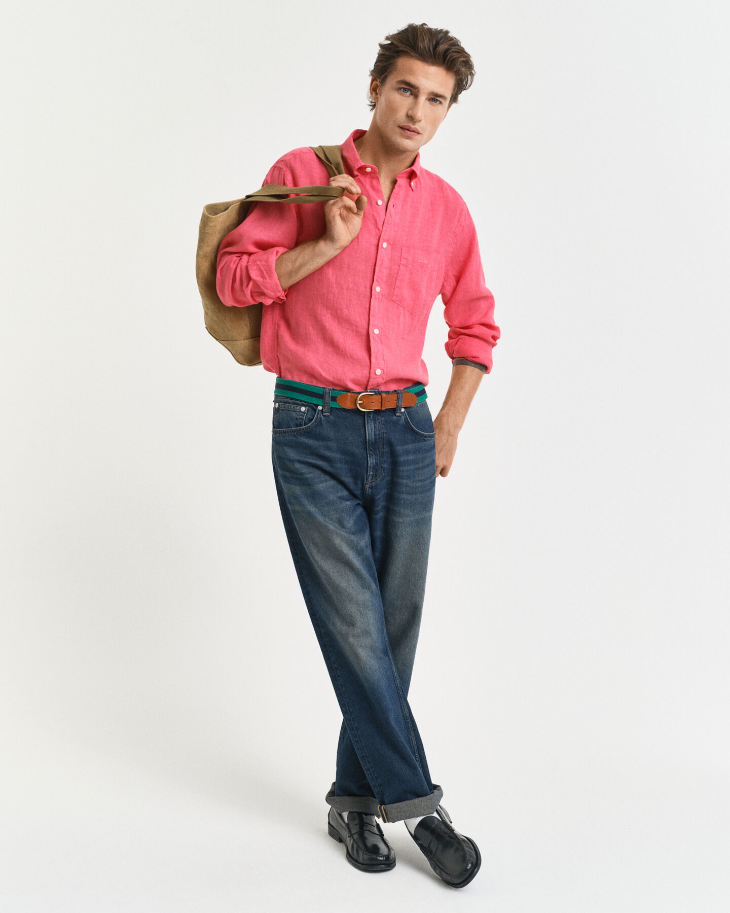 Regular Fit speciaal geverfd linnen overhemd