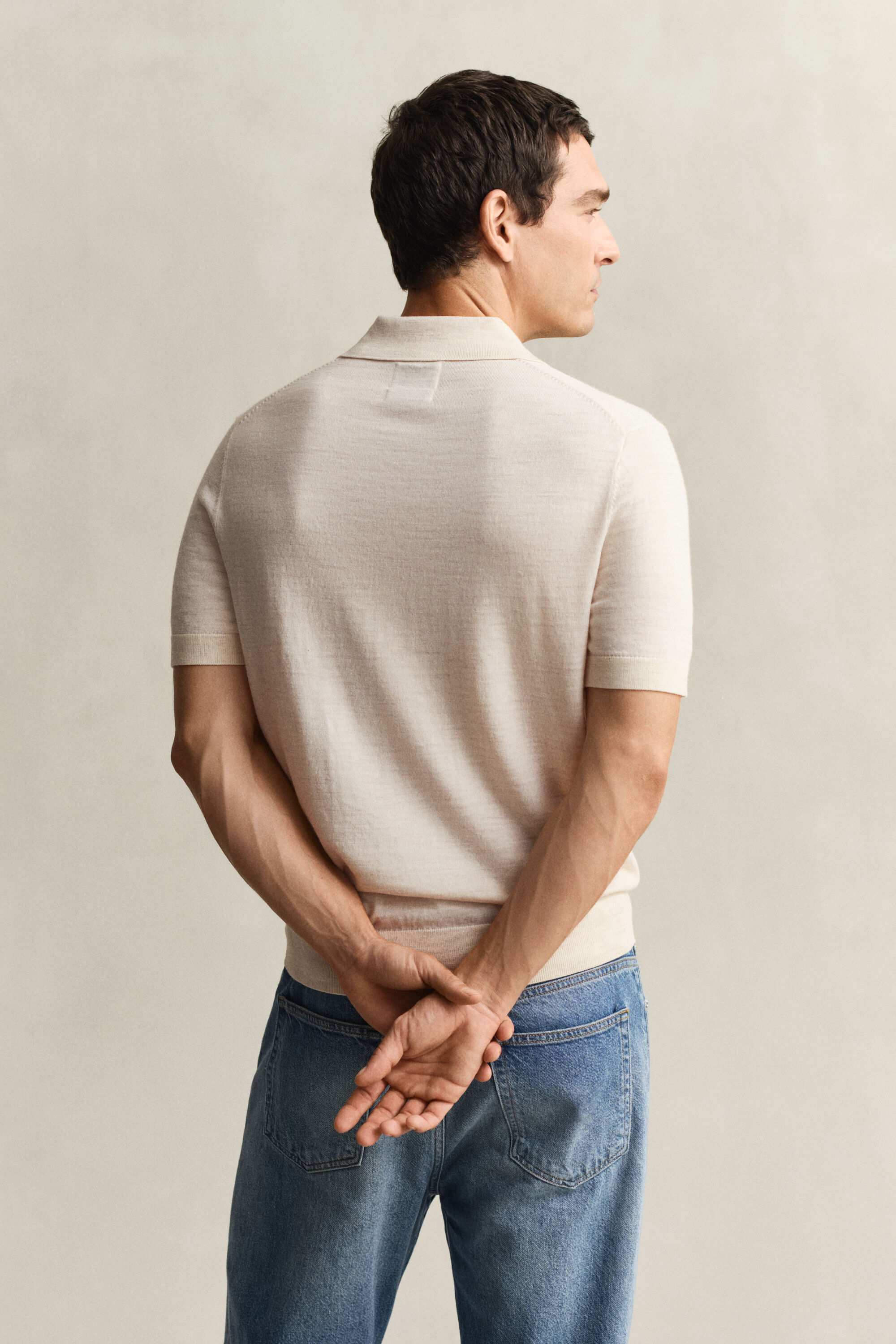 Polotrui met korte mouwen van extra fijne merinoswol