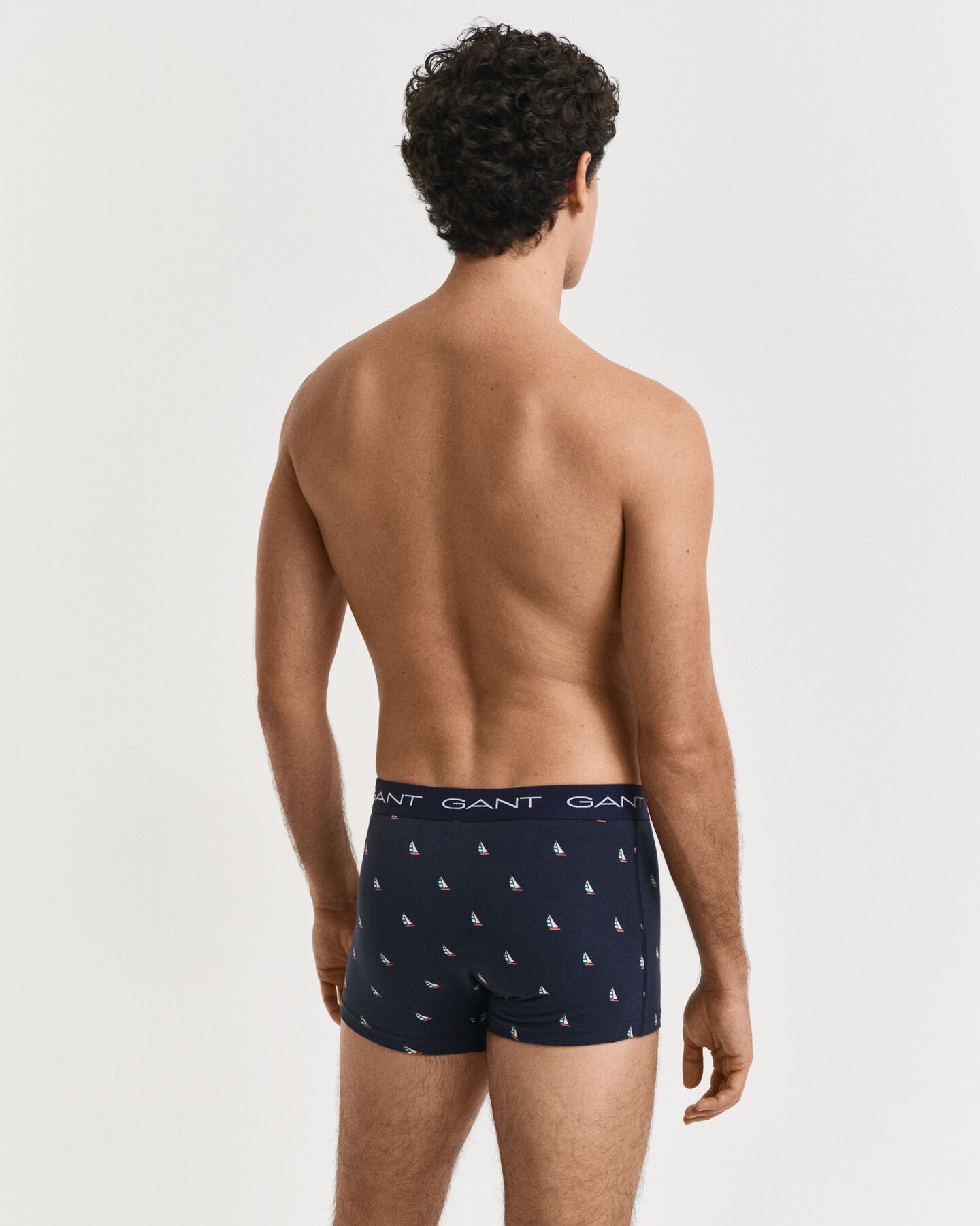 Set van drie boxershorts met botenprint