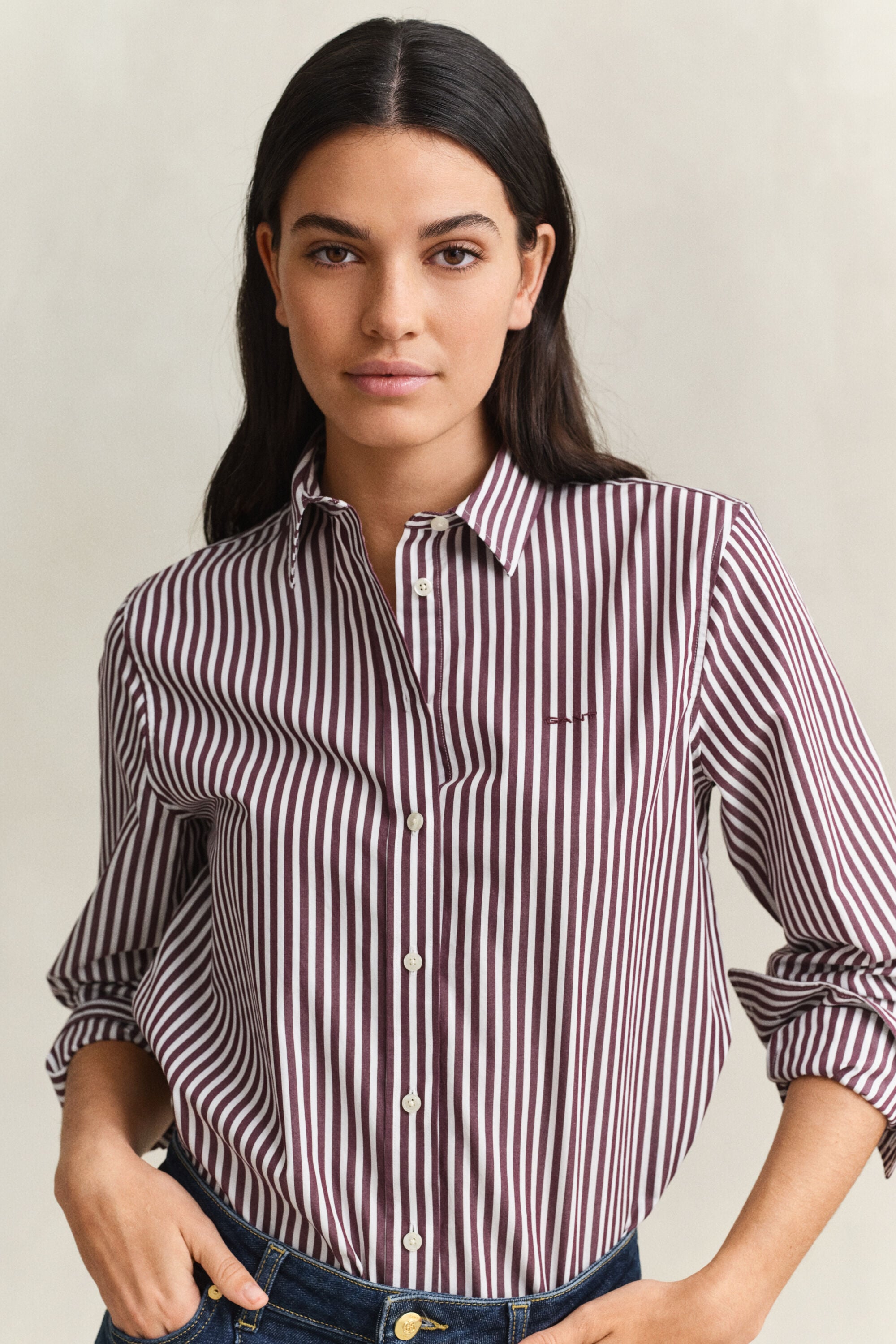 Regular Fit Classic gestreept overhemd van poplin