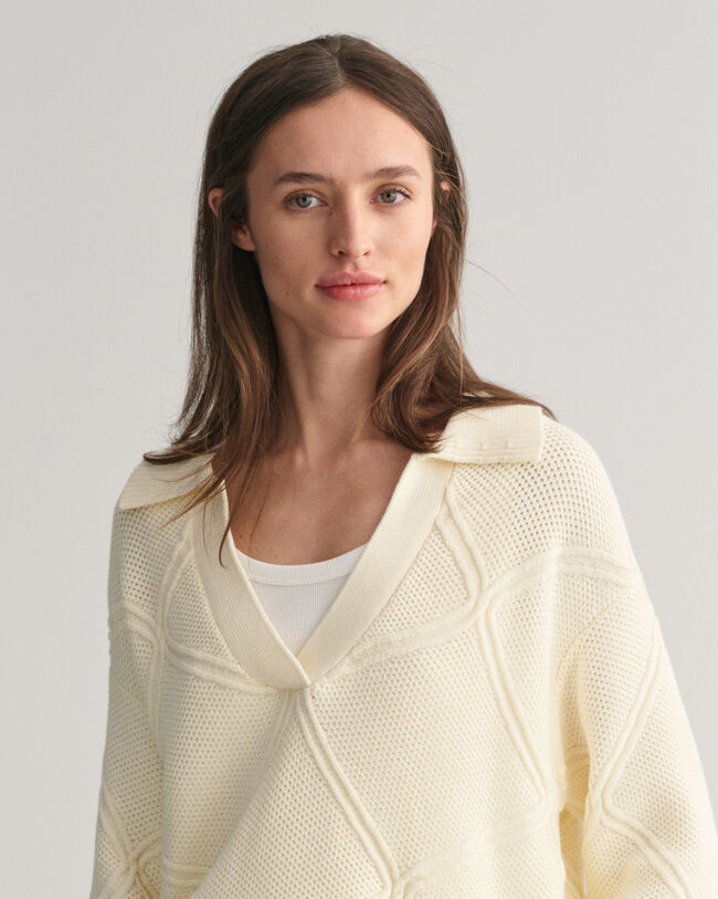 Textured gebreide Rugger