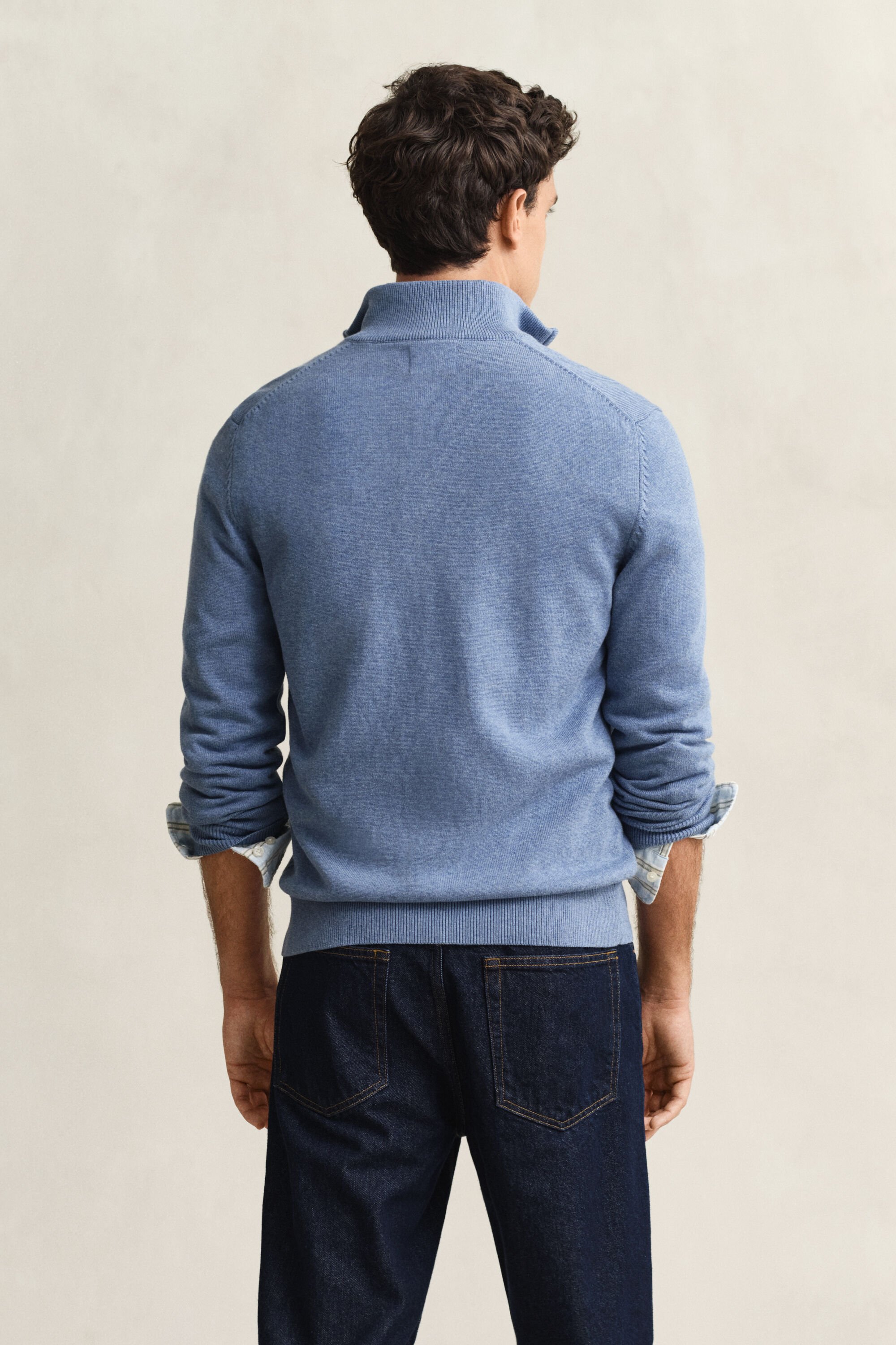 Casual vest van katoen met ritssluiting