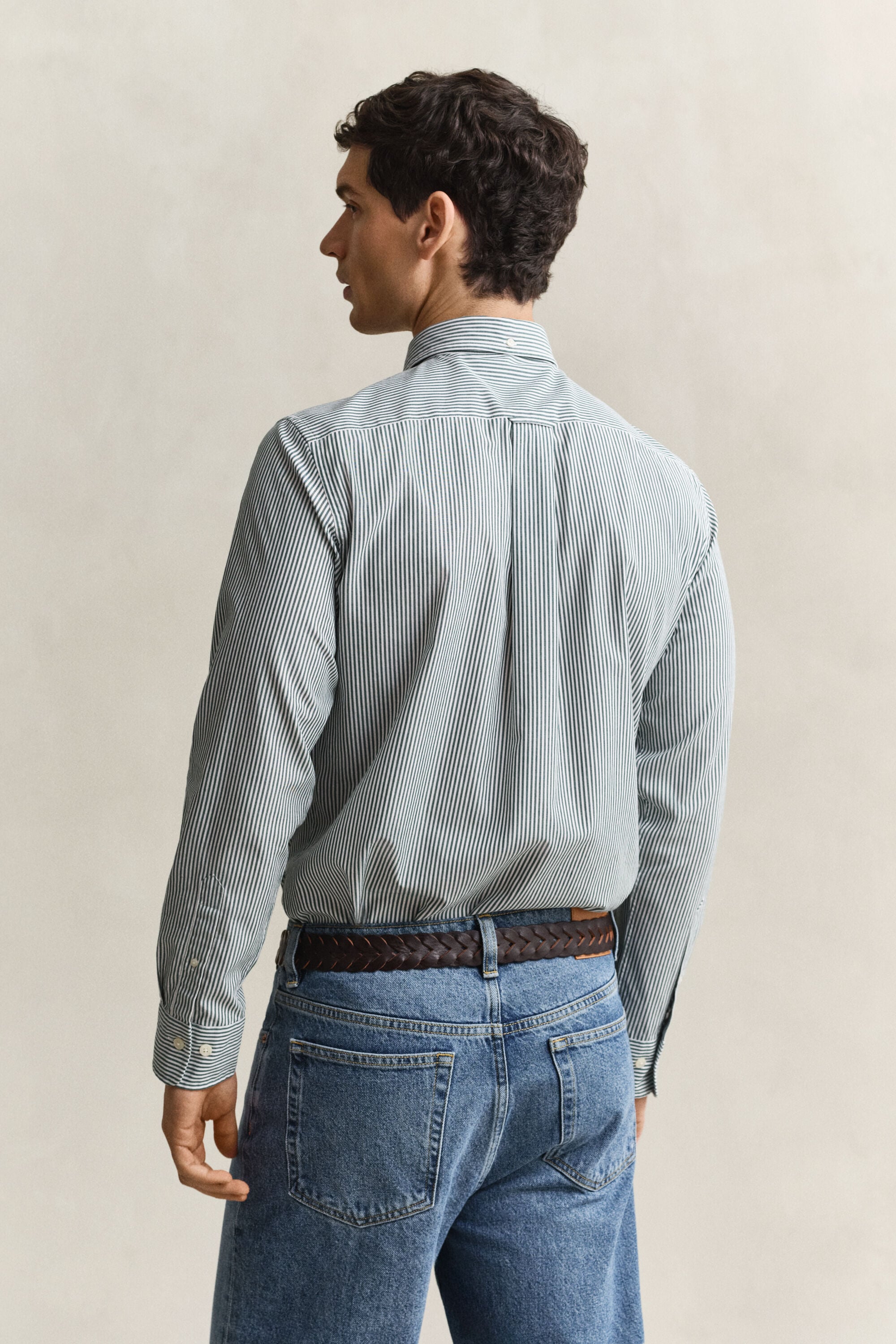 Classic Regular gestreept poplin overhemd