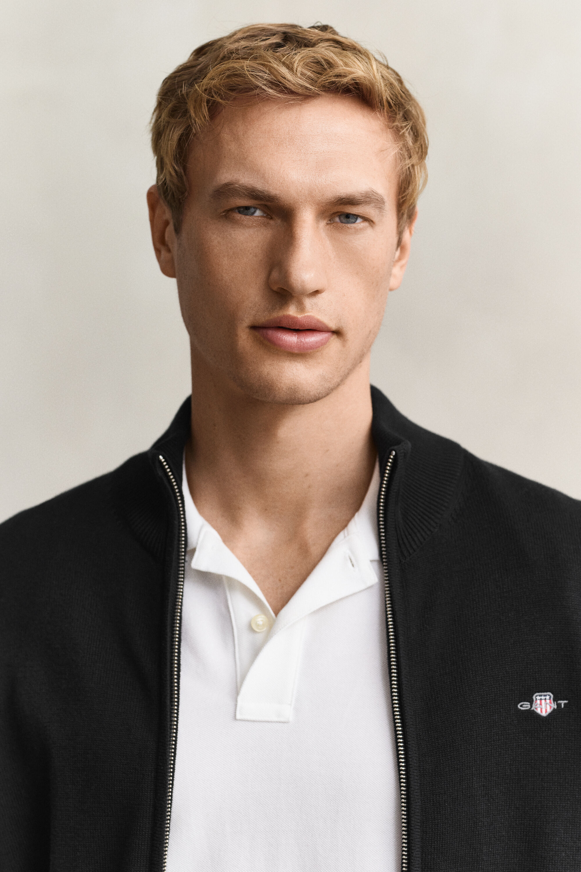 Casual vest van katoen met ritssluiting
