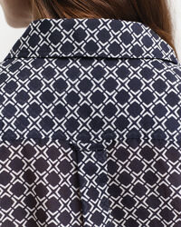 Relaxed Fit overhemd met geometrische print van katoen en zijde