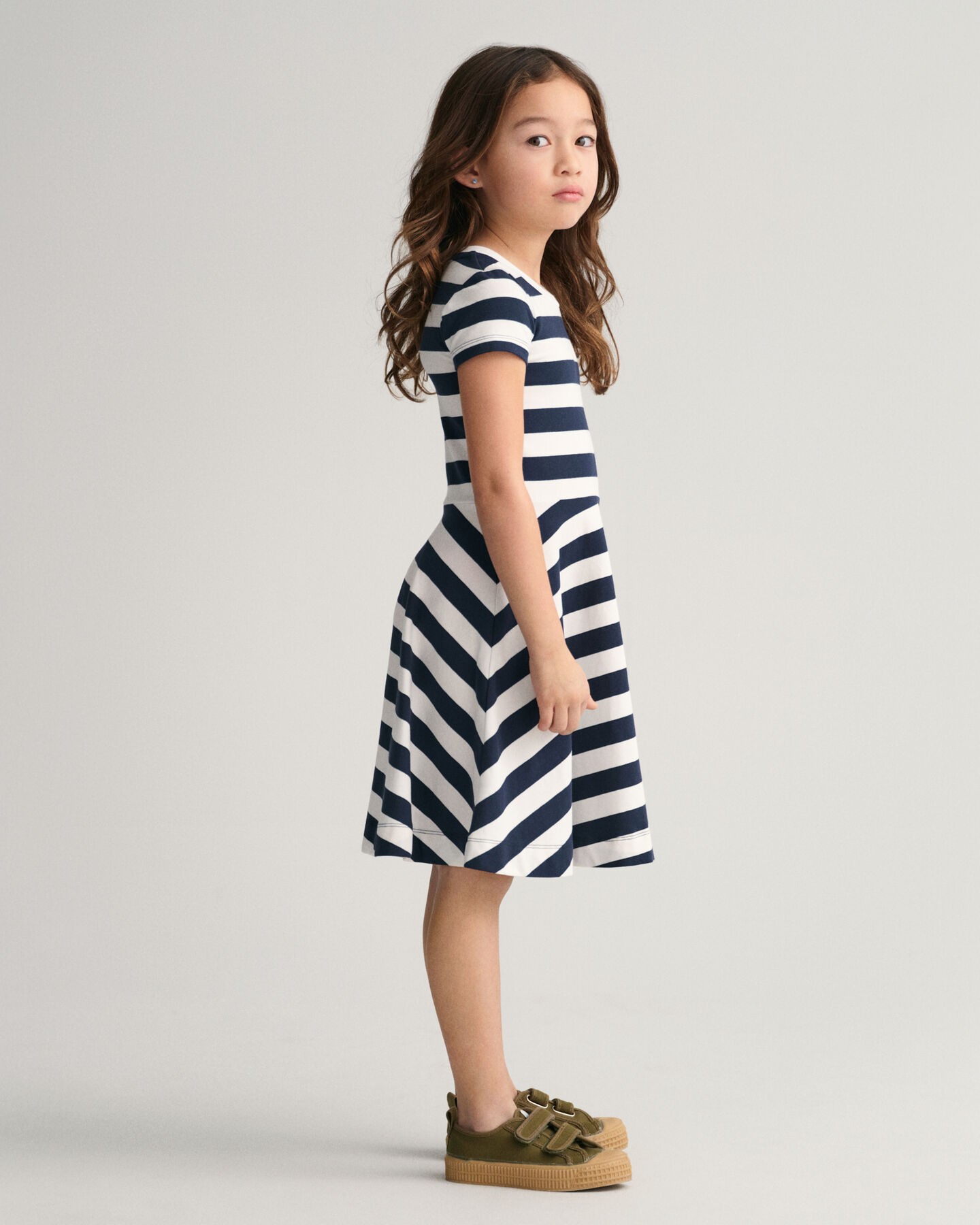 Girls Spin Dress met strepen