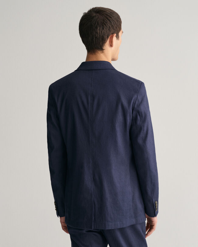 Kostuumblazer van katoen en linnen