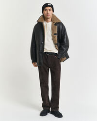 Henley T-shirt met lange mouwen en wafeltextuur