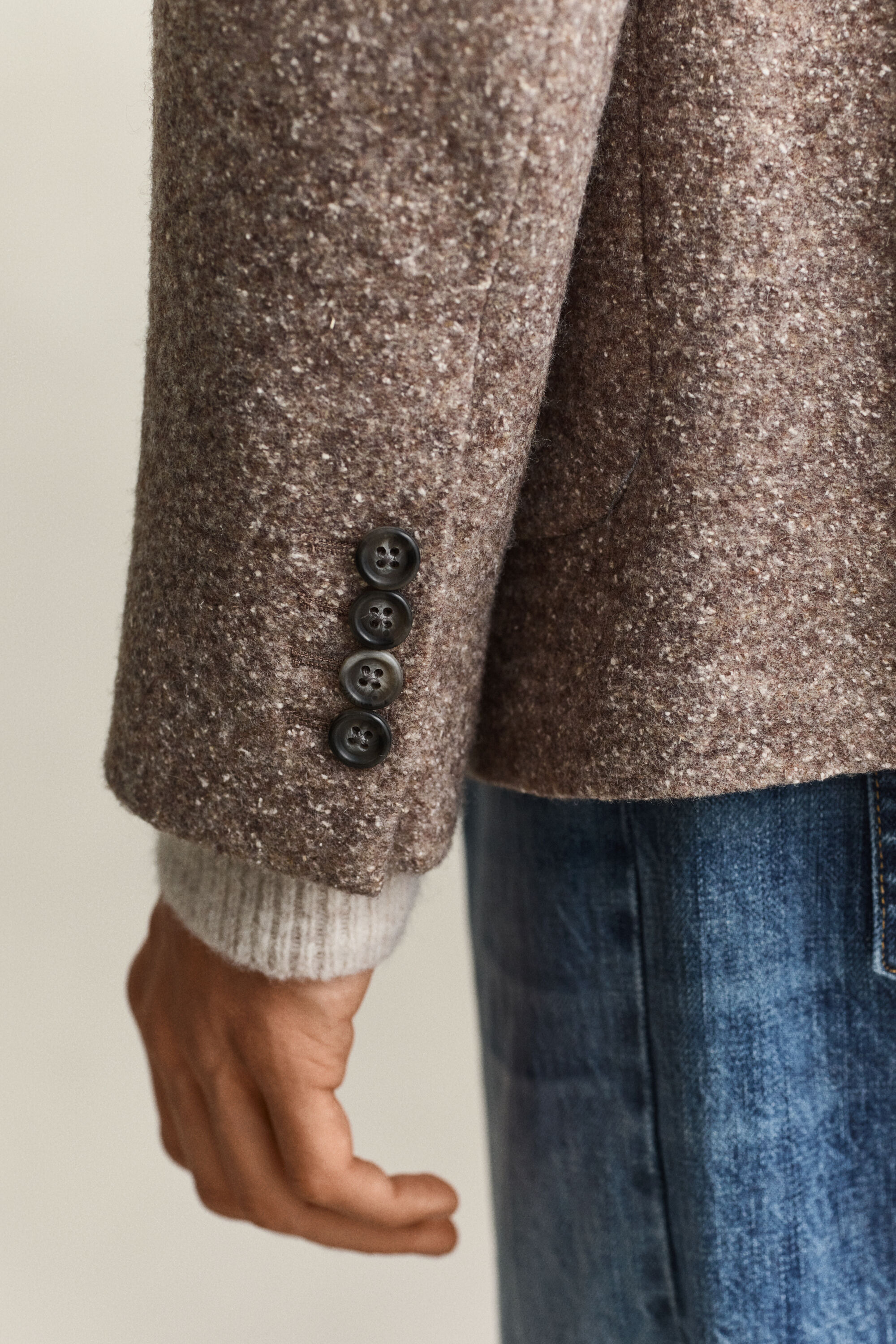 Jersey blazer van wol met zijde