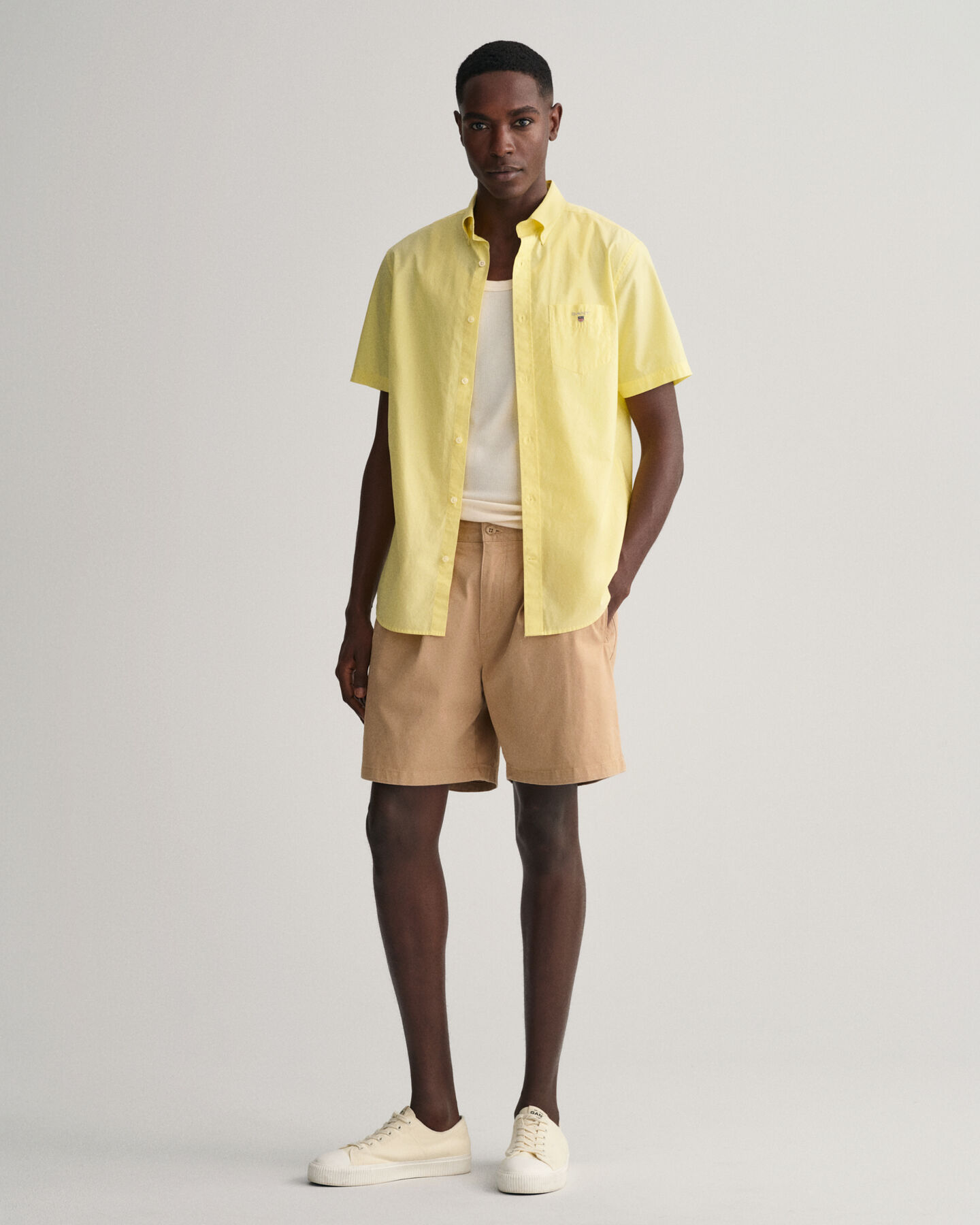 Regular Fit overhemd van poplin met korte mouwen