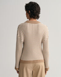 Ribtrui met ronde hals en strepen van ribkatoen