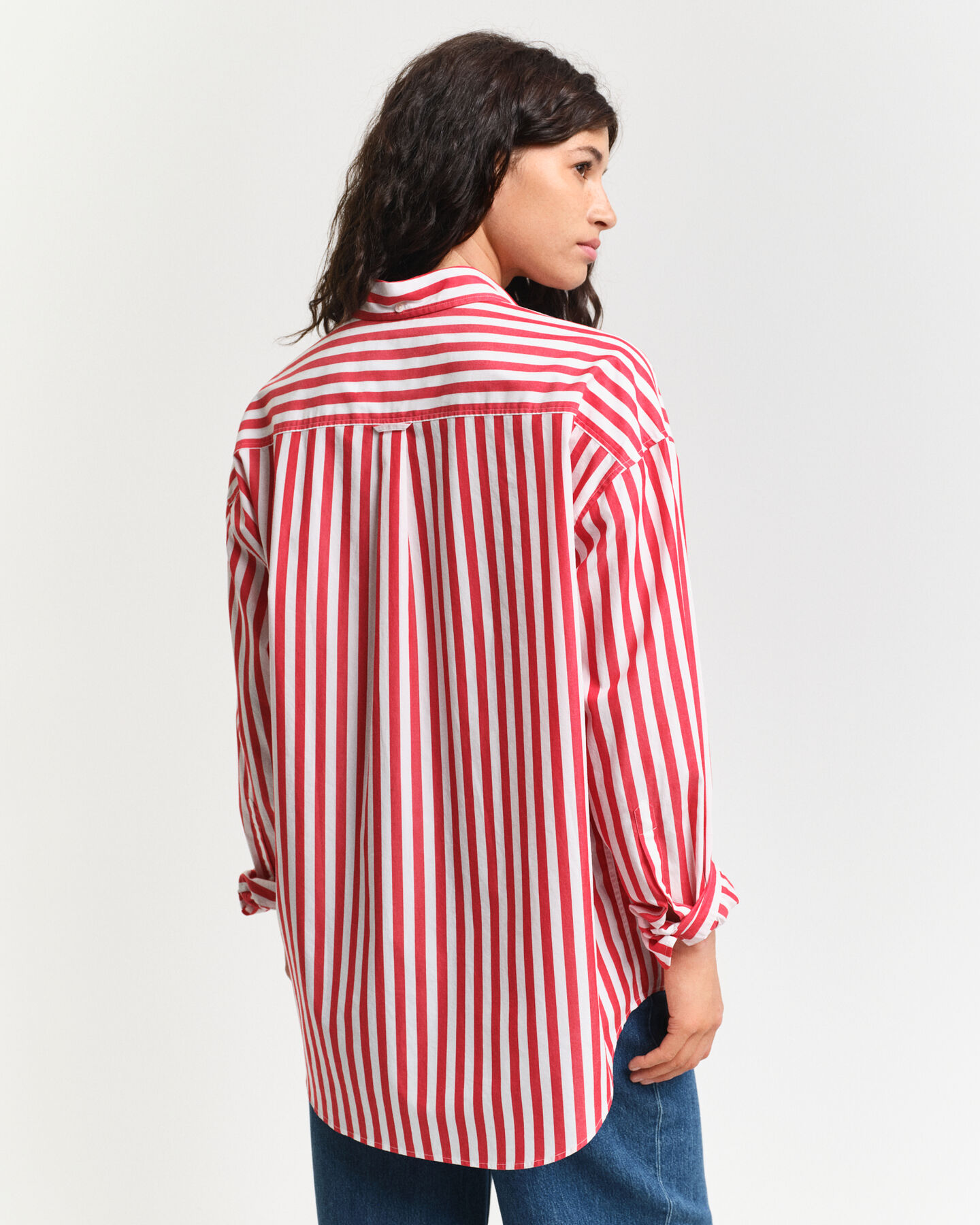 Oversized Classic gestreept overhemd van poplin