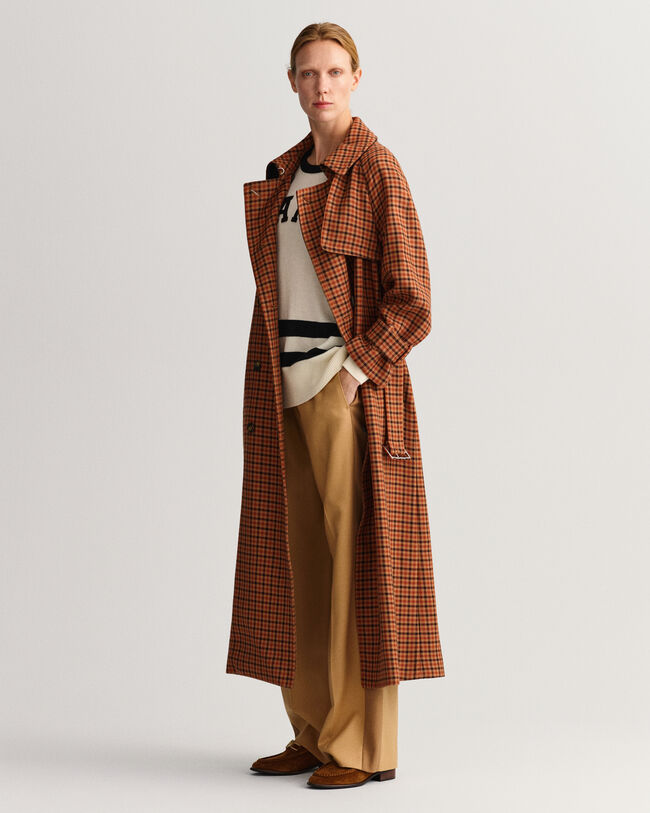 Geruite trenchcoat
