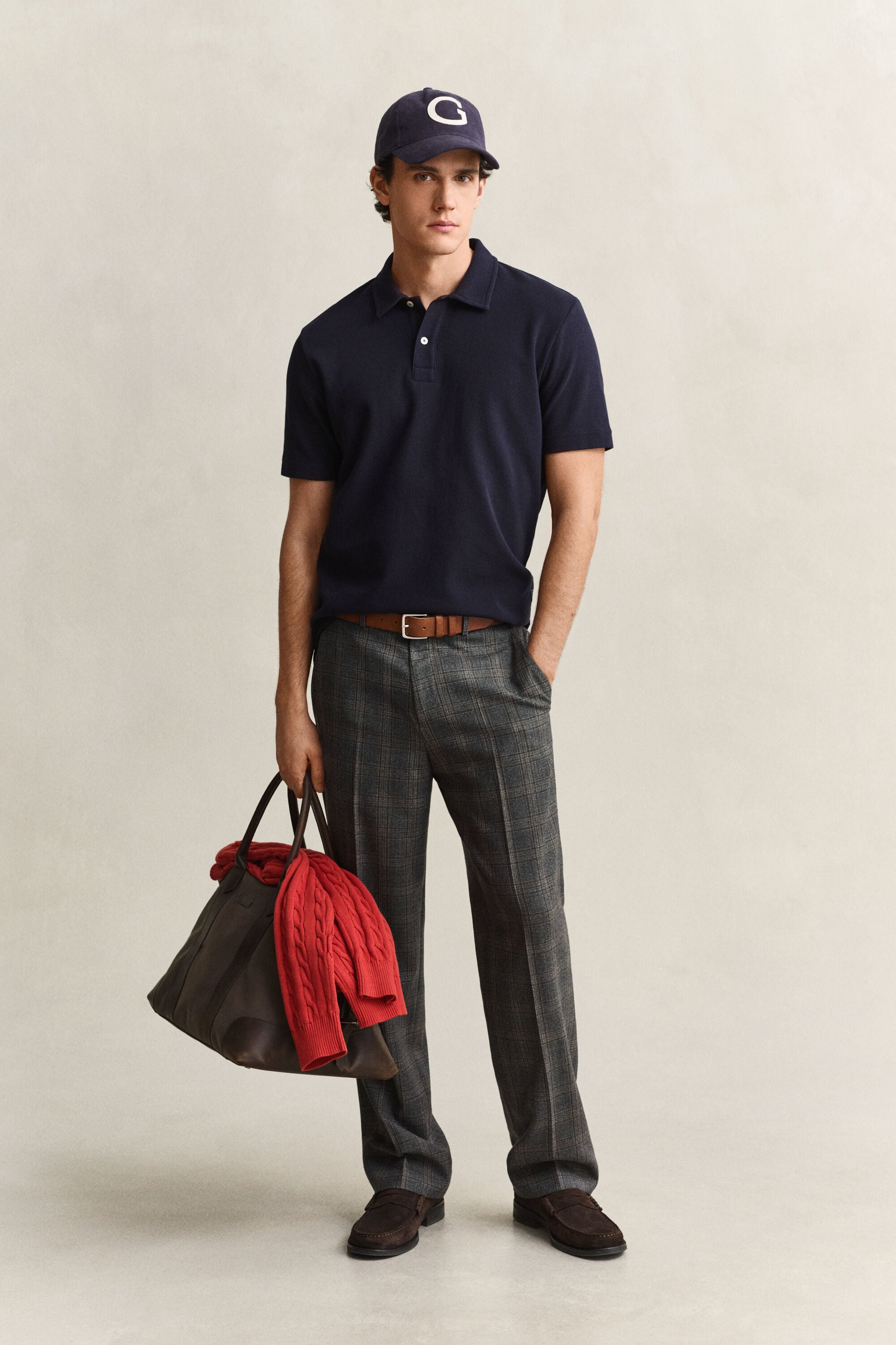 Poloshirt met gewafelde textuur
