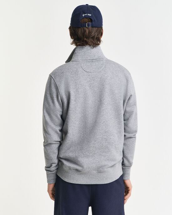Shield sweatshirt met korte rits