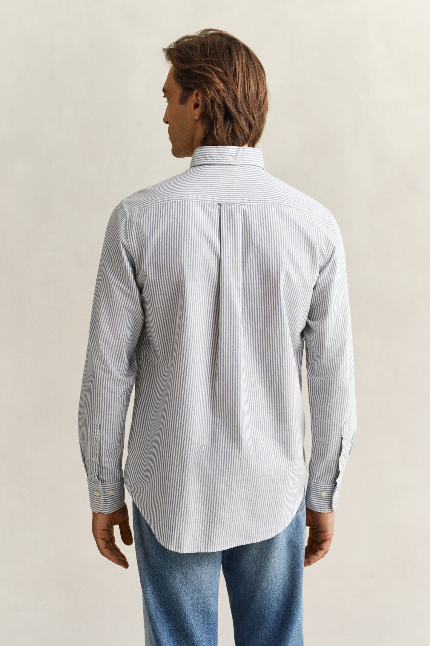 Klassiek Oxford-overoverhemd met Banker-streep