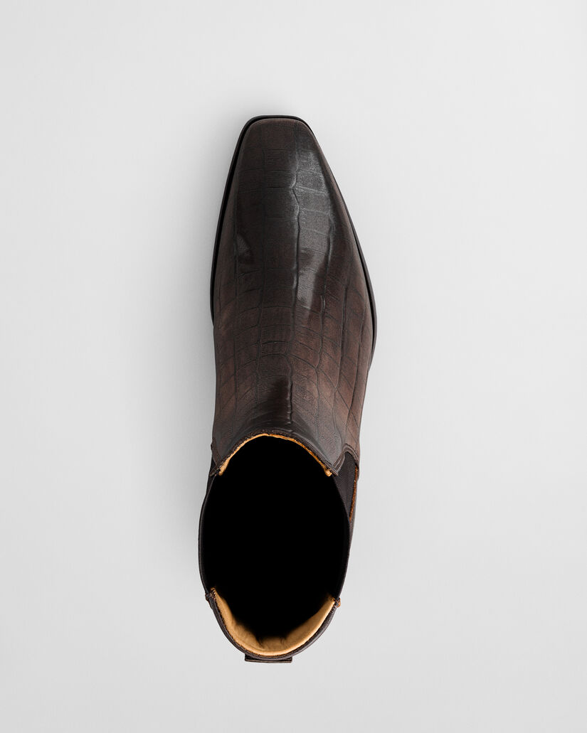 Bassotte leren laarzen met krokodilleneffect