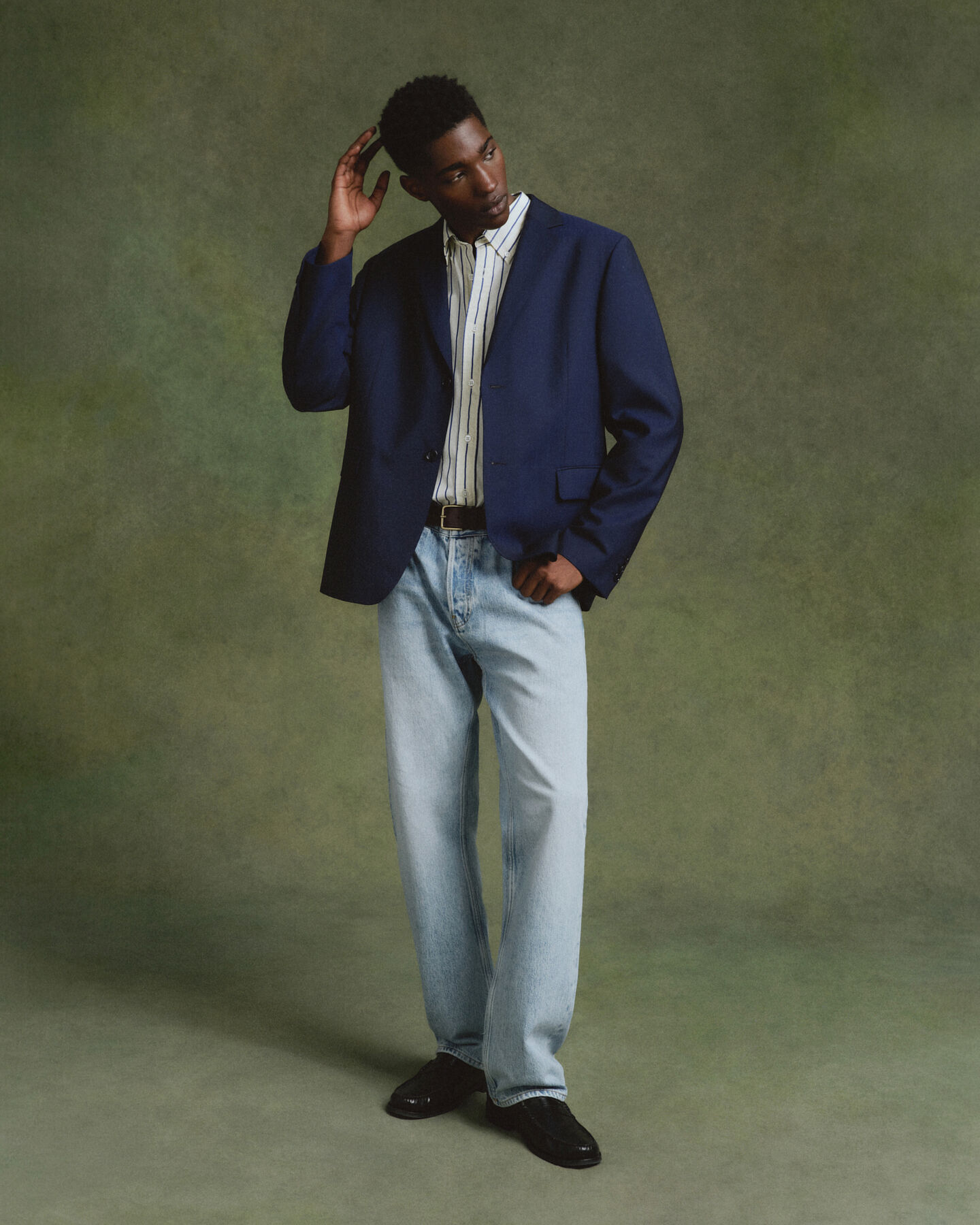 Oversized gestreept overhemd van poplin