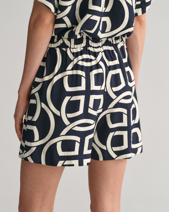 Relaxed Fit Monogram Print Pull-On short