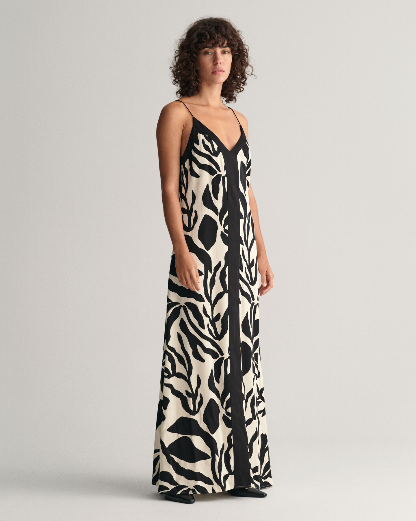 Palm Print jurk met spaghettibandjes