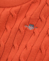 Kids Shield katoenen gebreide kabeltrui met ronde hals