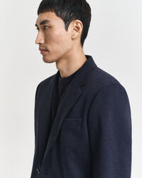 Tweekleurige Slim Fit jersey piqué blazer