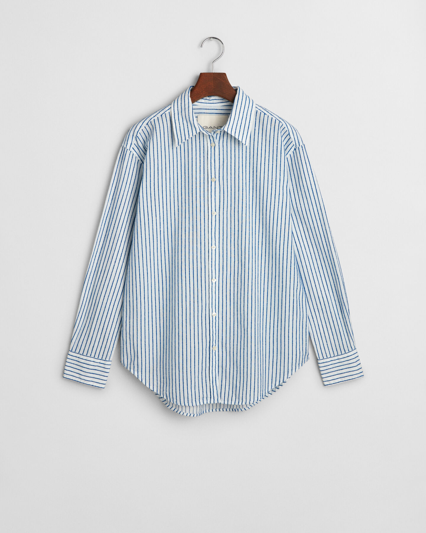 Relaxed Fit Textured overhemd met strepen