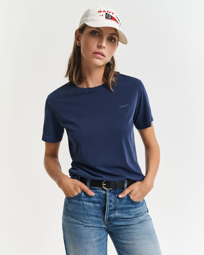 Sunfaded T-shirt met ronde hals